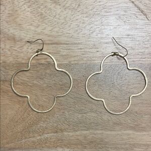 Gold Clover Hoop Earrings